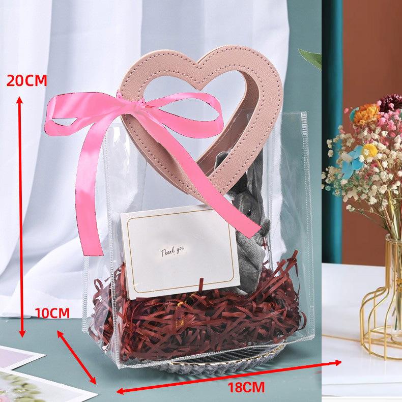 1PC Clear Tote Bag Transparent Shopping Bags Shoulder Handbag PVC Waterproof Storage Bag for Gift Cosmetic Plastic Bags