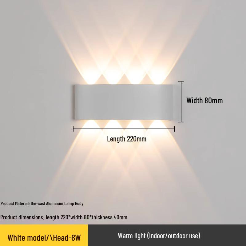 Ultra-Thin LED Waterproof Wall Light: Balcony, Hallway, Staircase, Corridor Spotlight with Colorful Single-Head Design for Bedside or KTV.