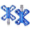 ThinkTop Bicycle Aluminum for Road and Mountain Blue 3-Bearing Pedals, 9/16" Axle, Ultra-Lightweight Alloy, High-Strength Lubricant, Bikes, MTBs,