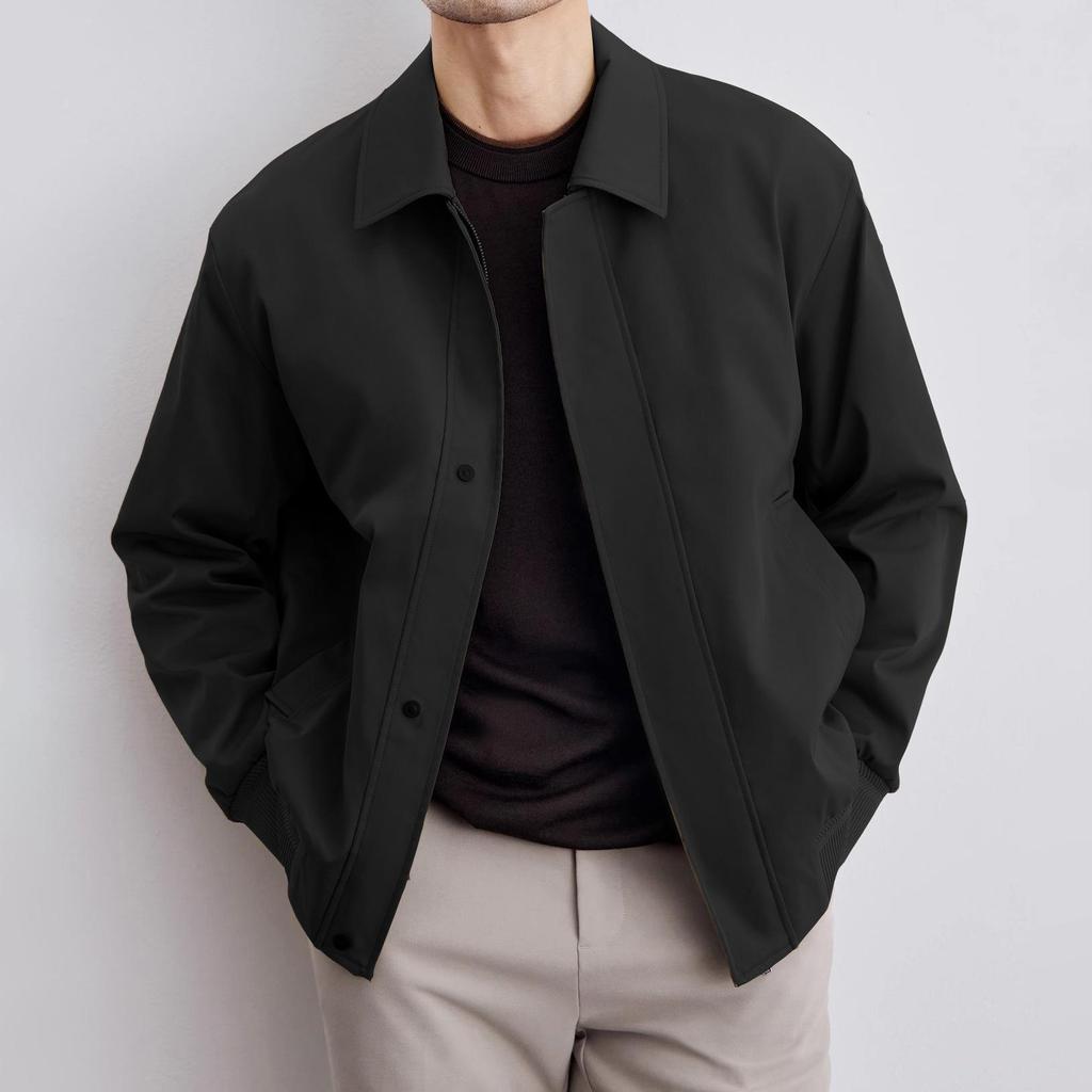 Men's Spring Solid Color Casual Lapel Jacket
