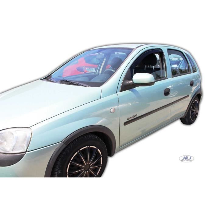 Déflecteurs d'air - J&J AUTOMOTIVE - Opel Corsa C - Fumé - Acrylique renforcé - Installation facile