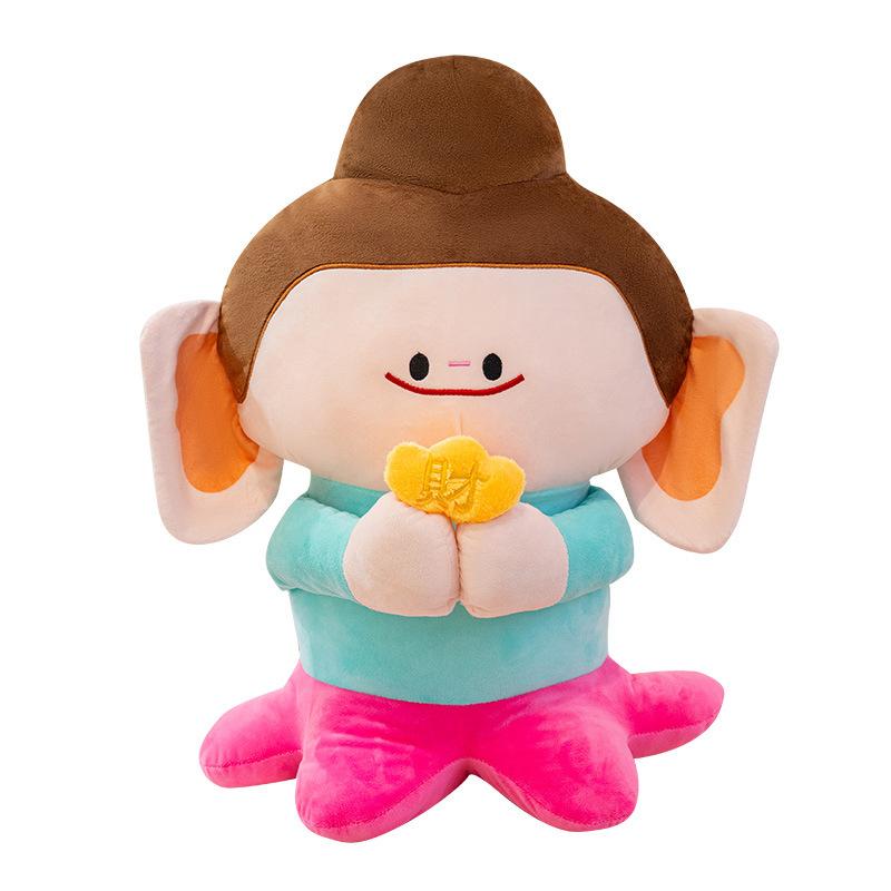 

Buddha Little Companion Lotus Little Buddha Culture Souvenirs Make Money Lotus Little Buddha Plush Pendant Dolls Schoolbag Bag Ornaments 35cm