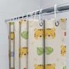 Adorable Animal Print Shower Curtain For Kids Bathrooms Tiger Head Design With Leaves And Flowers In Multicolored Pattern