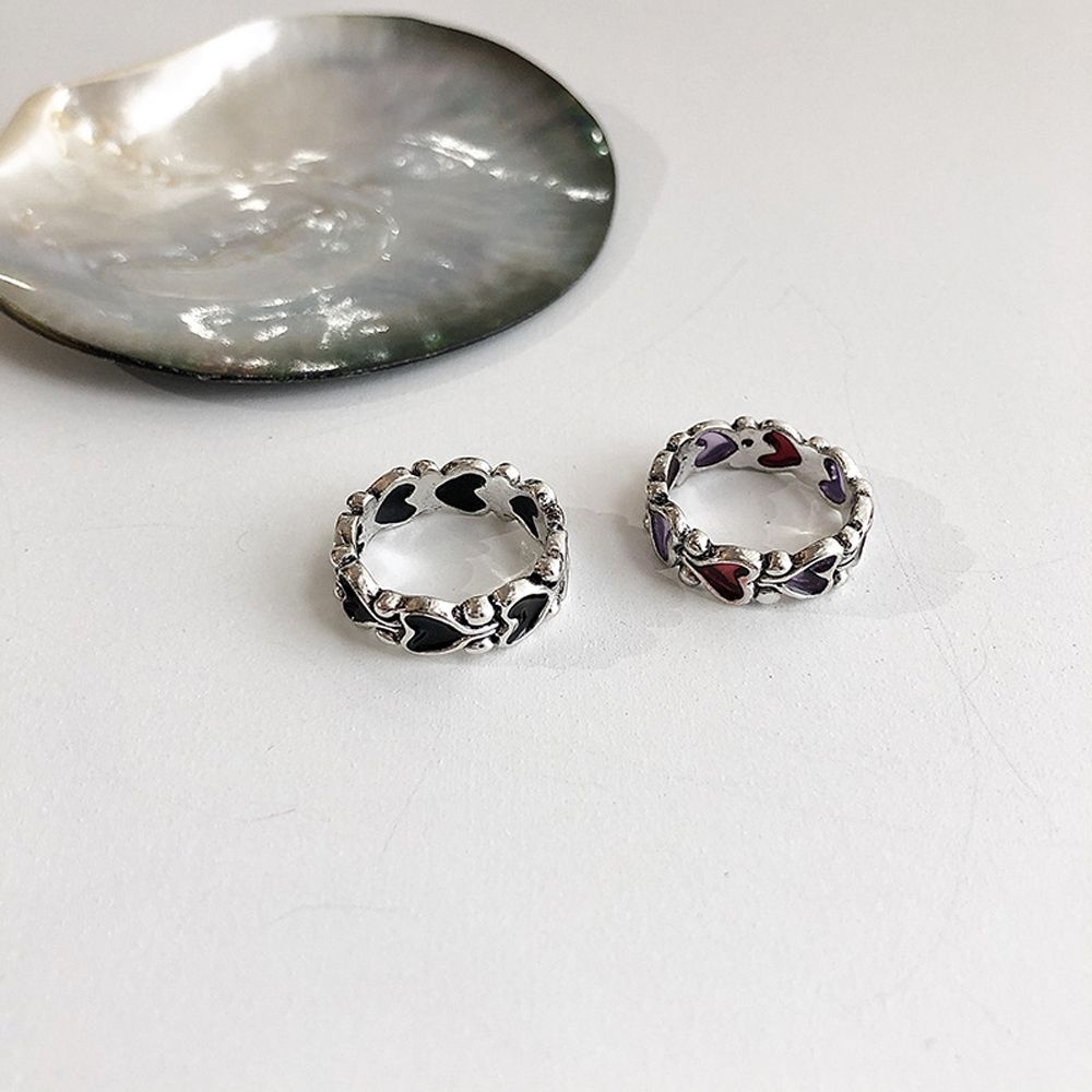 Wedding Index Finger Ring Geometric Women Rings Heart Chain Ring Korean Style Heart Stackable Rings