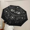 1PC Cat Mandala Automatic Folding Umbrella - Compact 8-Rib Design, Durable Plastic & Iron, Lightweight for Outdoor Daily Use, Festive Gift079