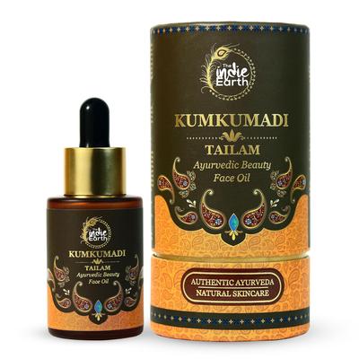 Das Indie Earth Kumkumadi Tailam 30 ml | Ein Ayurvedisches Schönheits-Gesichtsöl | Wundervolles Schönheits-Nachtserum für eine hellere, strahlende & jünger aussehende Haut