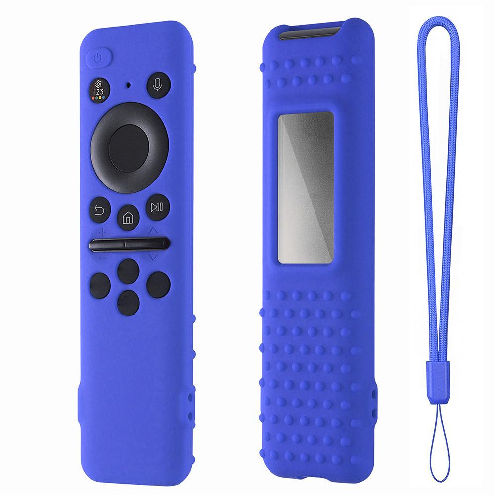 

Силіконовий захисний чохол для пульта дистанційного керування Samsung 8K BN59-01432A 01432B, протиударний чохол для пульта Smart TV зі шнурком синій