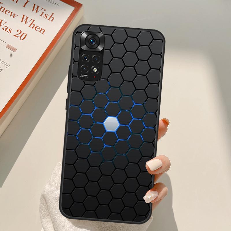 

3D шестиугольные огни для Redmi 10A 10C 9A 9C 9T K40 K50 игровой чехол для телефона Redmi Note 11S 10S 9S 9 10 11 Pro Redmi 9C