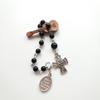 Classic Black Rosary Cross Bracelet Elegant Vintage Black Bead Bracelet Cross Pendant Hand Decorations Bracelets