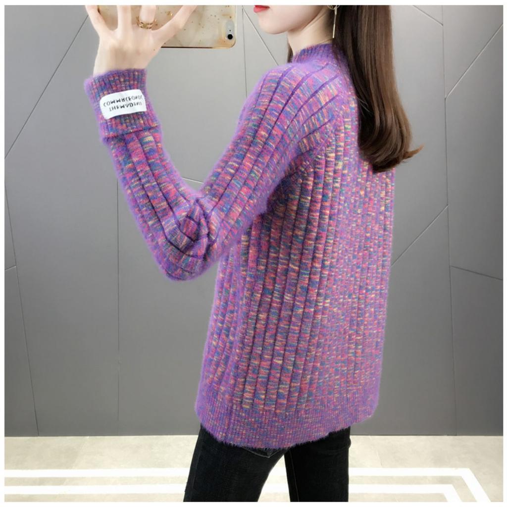 Podzim Zima Kašmírový svetr Dámské pulovry Volné kašmírové svetry Dámský svetr s dlouhým rukávem Dívčí