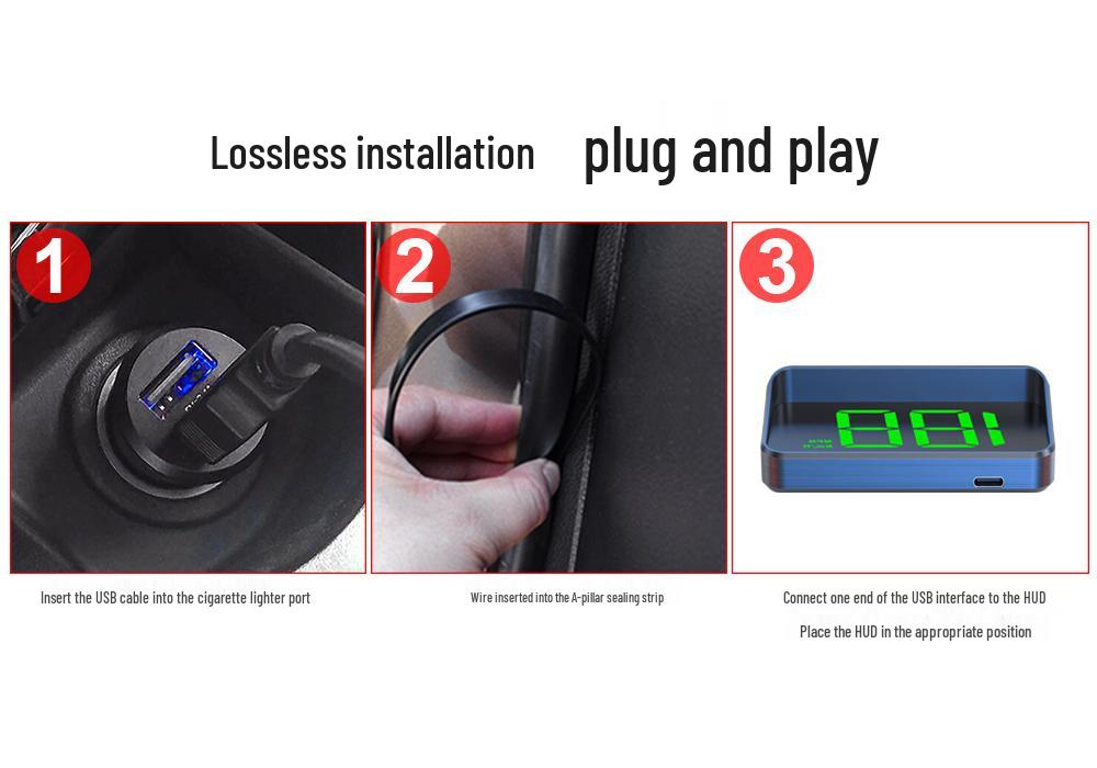 Car Beidou GPS HUD: Multifunctional HD Speedometer and Vehicle Speed Projector
