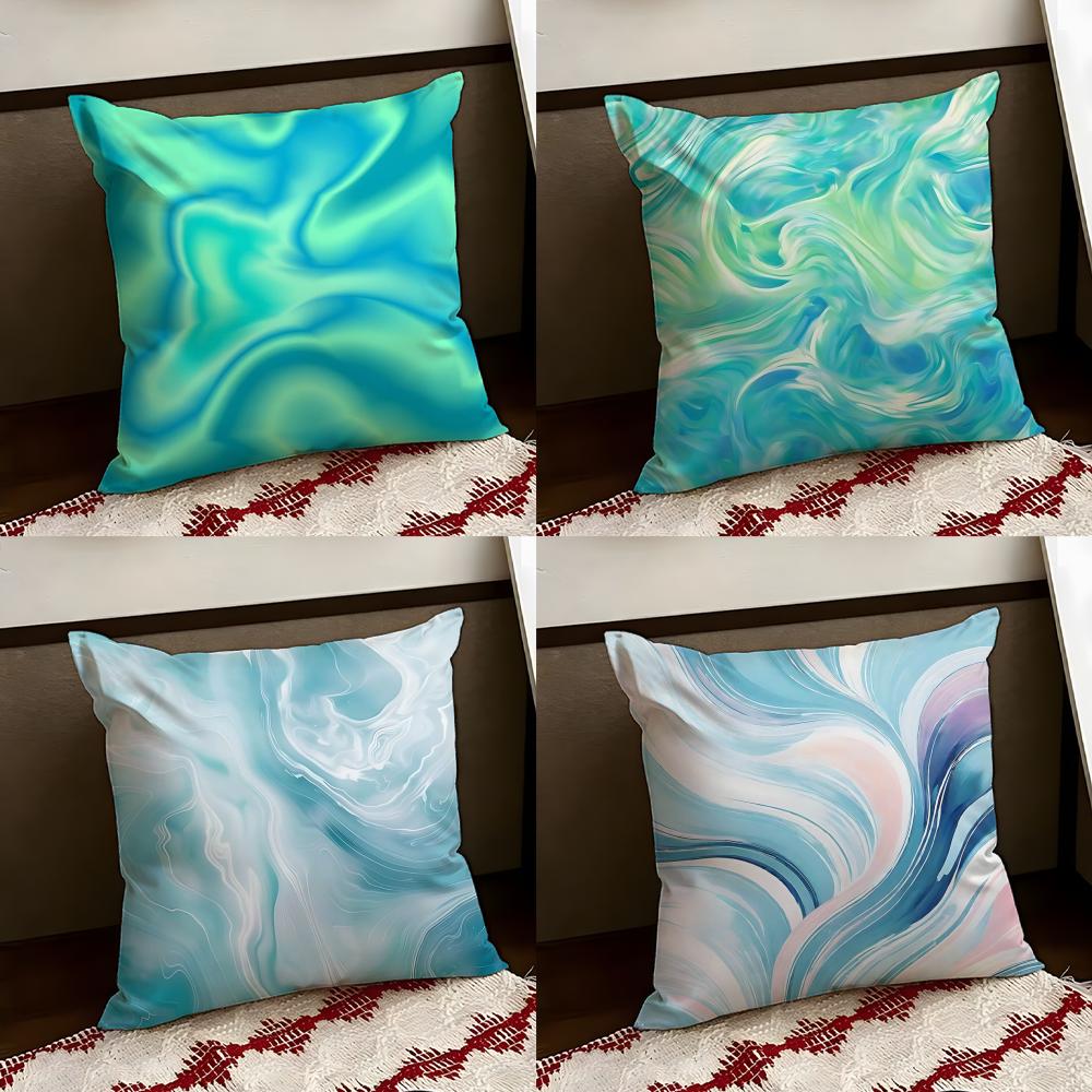 Icy Ice Blue Fluid Flame Cushion Cover Reversible Soft Durable Pillow Cover Home Car MultiScene Use for Daily Comfort
