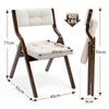 HOMEFUN Folding Chairs, Wooden Padded Chairs 2 Pack, Portable and Assembled Dining Chair for Guests Kitchen Office Wedding and Party, Cream