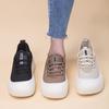 Shoes Women's Summer New Round Head Little White Shoes Casual Versatile Muffin Shoes Hollow Breathable Fashion Lace-up Big Head Shoes