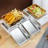 304 Stainless Steel Double Ear Rectangle Snack Plate Fried Chicken Plate Restaurant Creative Candy Fruit Serving Tray Tableware