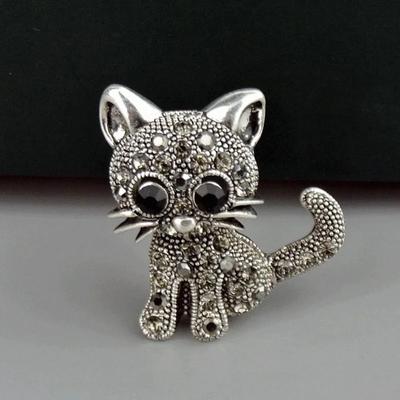 Neue Niedliche Kleine Katze Broschen Pin Up Schmuck Für Frauen Anzug Hüte Clips Antik Silber Schmuck Großhandel