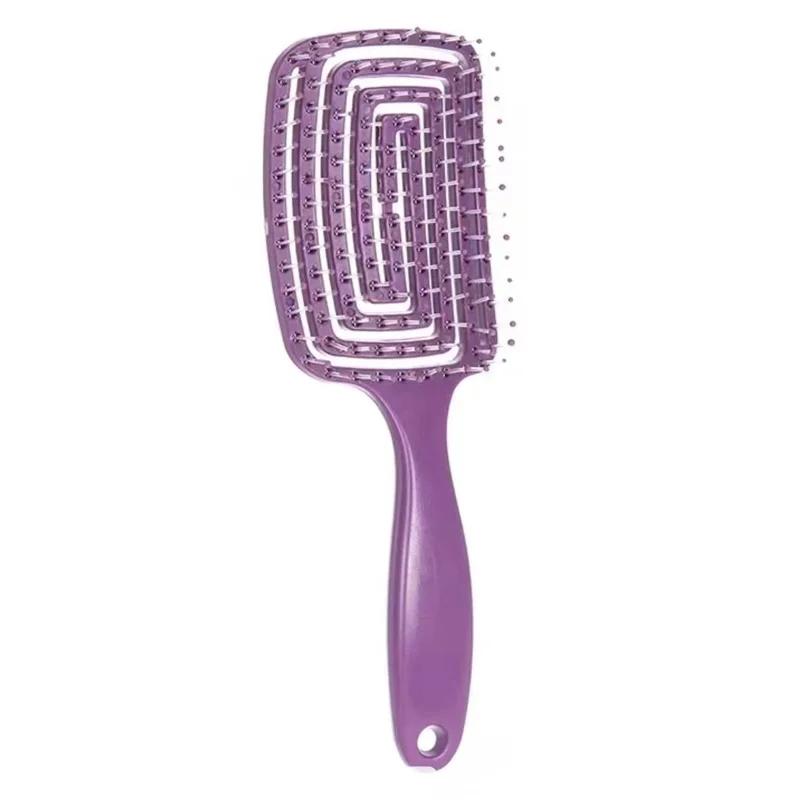 

Fast Blow Drying Detangling Tool 1Pcs Elastic Massage Comb Hollow Out Hair Brush Scalp Massage Combs Hair Styling Detangler фиолетовый