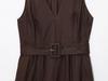 2025 Summer Women's V-Neck Belted A-Line Dress with Wide Shoulder Straps - European and American Fashion