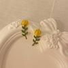 Yellow Flower Single Earring (Silver Needle)