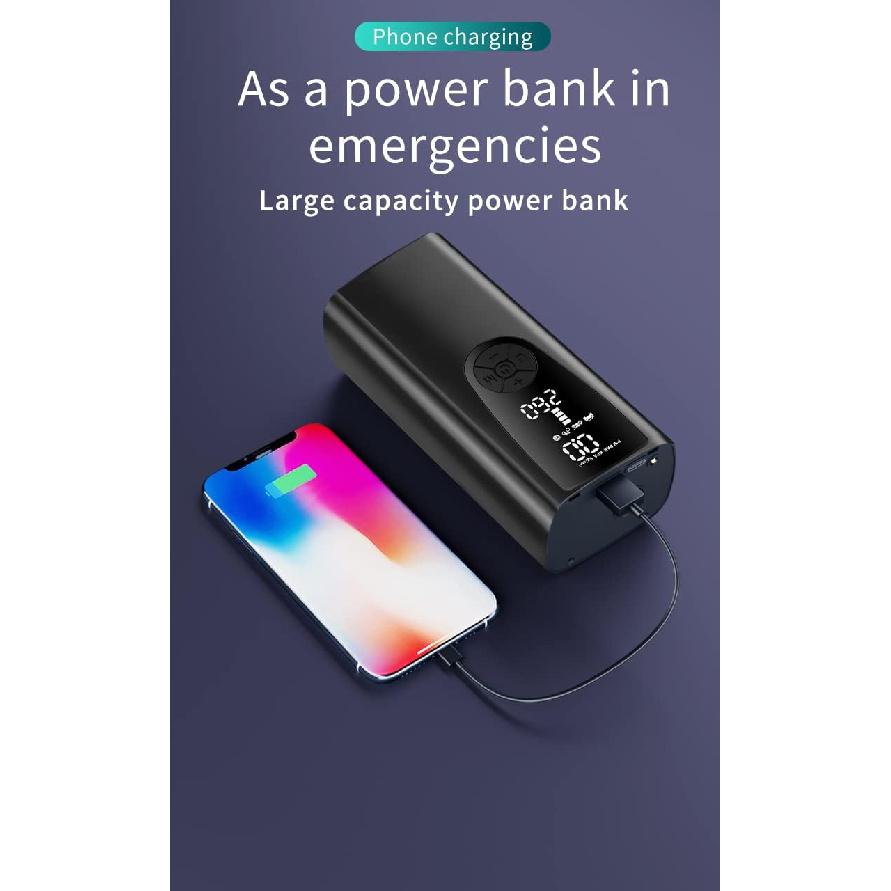 Tire Inflator Portable Air Compressor/Pump For Car Tires W/Digital Tire Pressure Gauge - Air Compressor (120 PSI) - Motorcycle, Electric Bike Pump