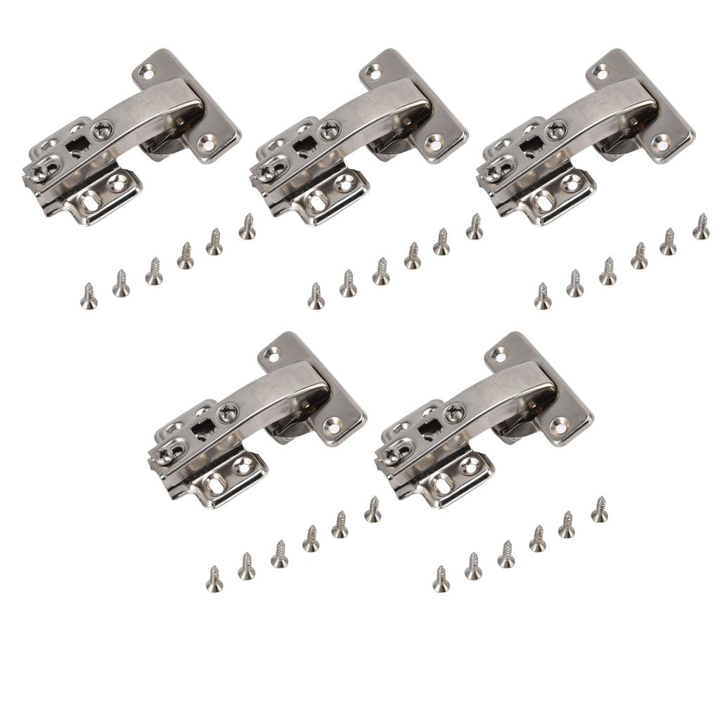 5Pcs Hydraulic Buffer Hinge Reduce Noise Closing Speed Anti Rust Cabinet Door Butt Hinge for Home