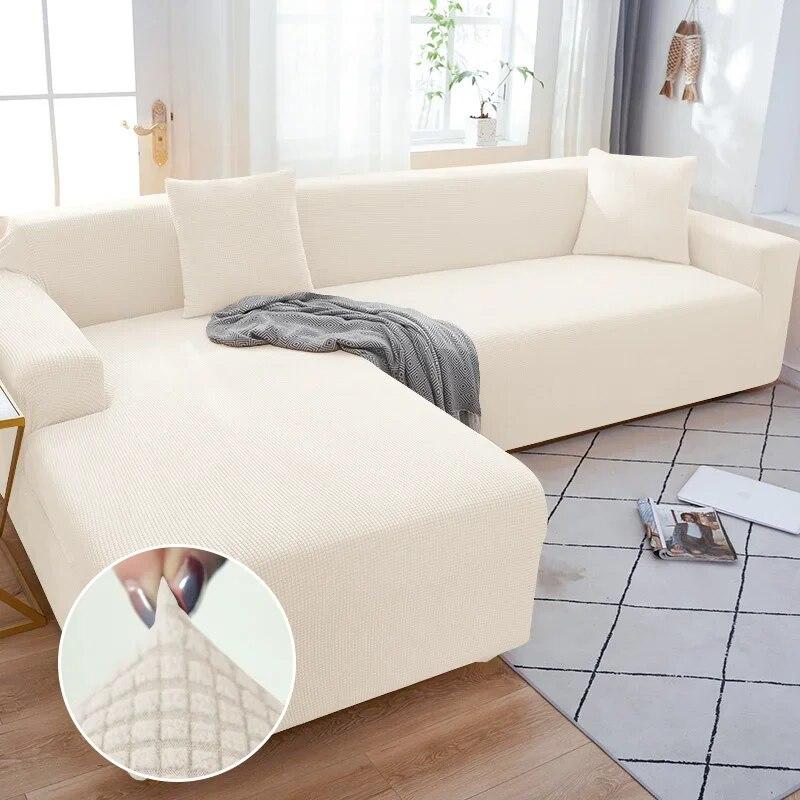 Solid Color Sofa Cover 1/2/3/4 Seater Sofa Cover for Living Room Elastic Spandex L Shaped Corner Sofa Cover Couch Cover for Sofa