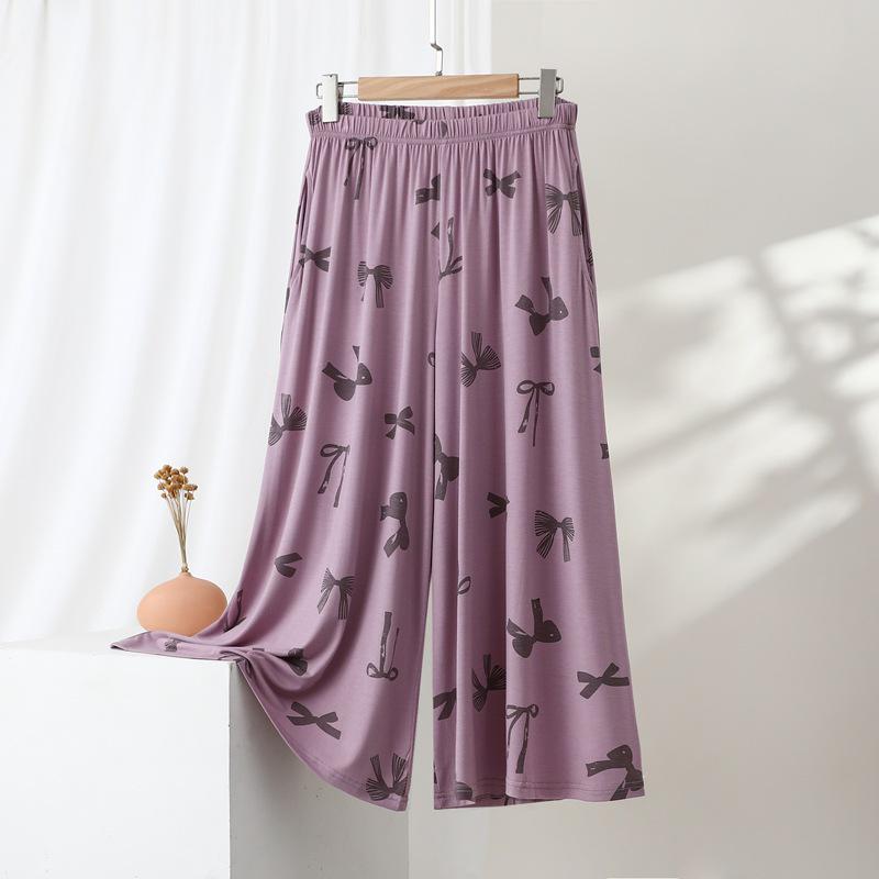 Modal Women s Printed Slimming Loose Fit Plus Size Casual Pants for Spring and Summer 3XL