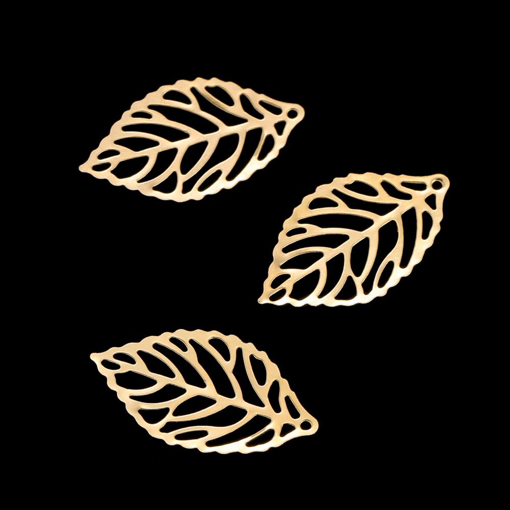 50Pcs/Lot Hollow Tree Leaves Charms Pendants for DIY Earrings Necklace Bracelet Jewelry Making Findings Accessories Supplies