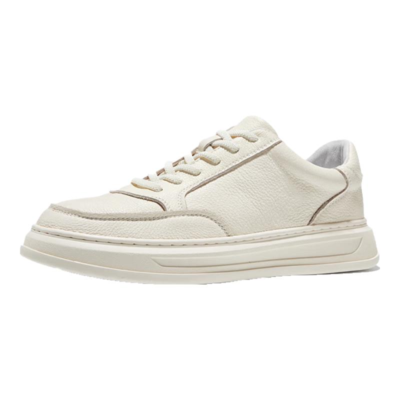 HAUT TON Men's Leather White Skate Shoes B001