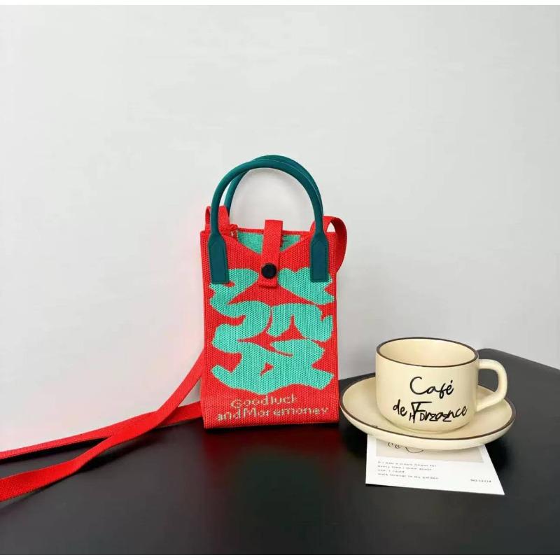 New holiday knitted mobile phone bag New 2 Fa Cai series personalized versatile messenger bag high-end bag