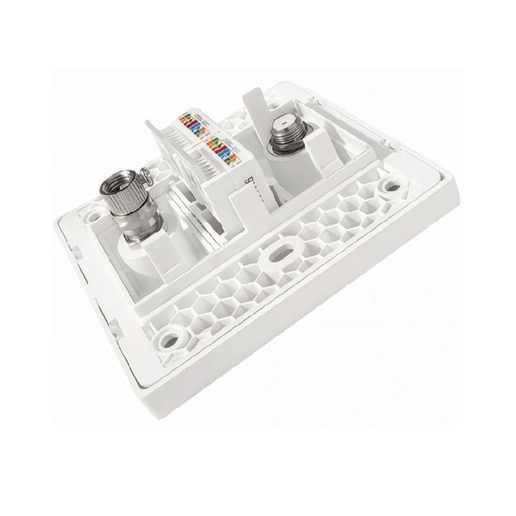 Multimedia Outlet Panel For Various Connectors TV9.5 RJ45 CAT6/CAT5E F-Type Faceplate for Ethernet/TV Coaxial Cable