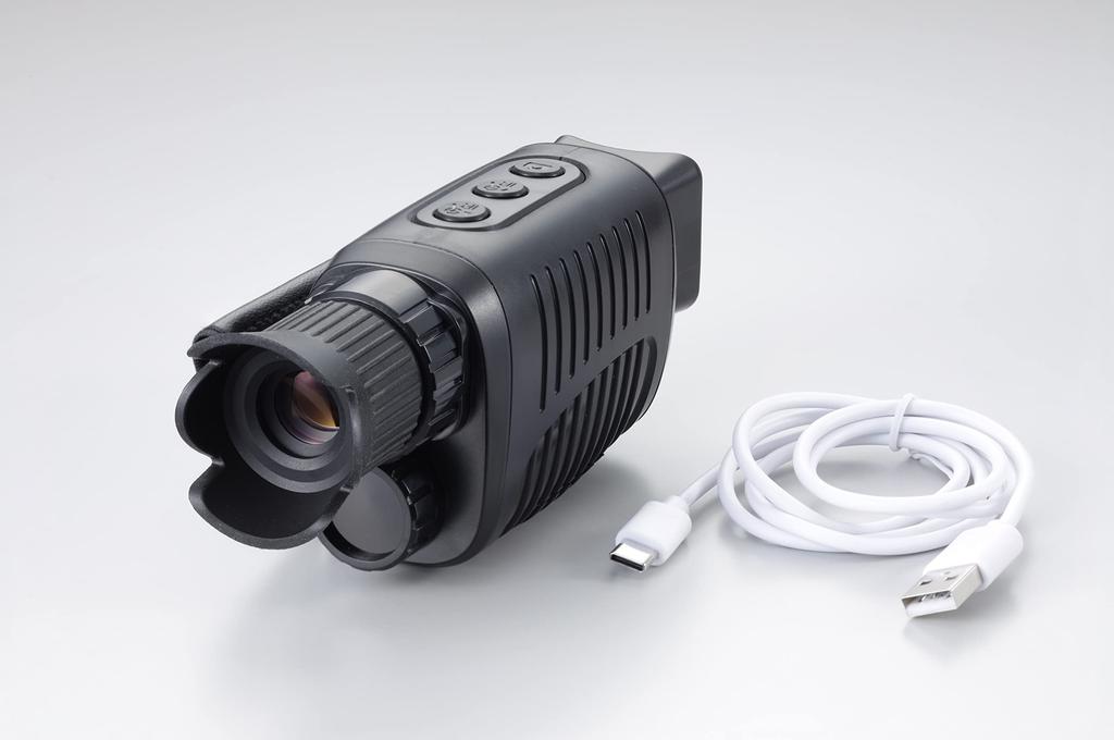 Kiyoraka Infrared Night Vision Handheld Camera for Recording and Shooting in the Magnifying Black AH-C01 Dark, One-Handed, Glass,
