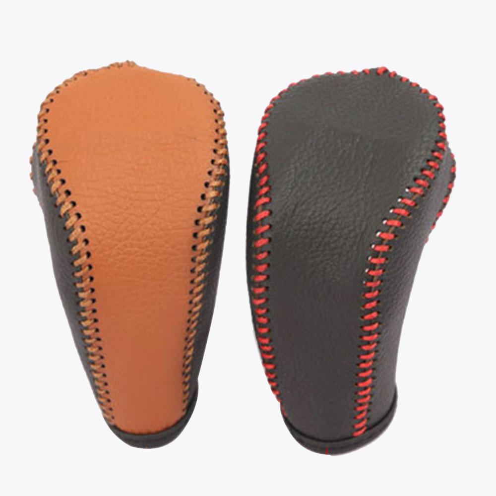 Leather Car Gear Shift Collars for Hyundai Tucson 2015 2016 2017 2018 AT Gear Head Shift Knob Cover Accessories