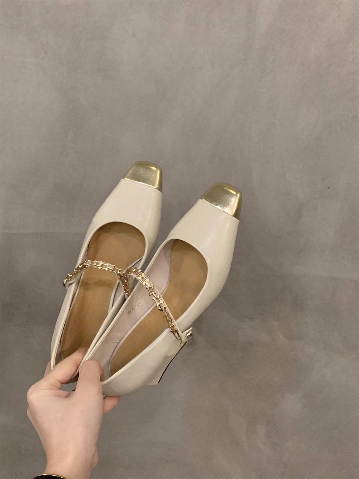 

Французские туфли Мэри Джейн на толстом каблуке с квадратным носком, женская обувь 2024, новые весенне-осенние туфли с небольшим изящным темпераментом для вечернего выхода 40