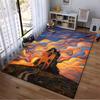 Colorful Artistic Carpet with House, Vibrant Sky, and Scenic Design Suitable for use as an anti-slip for living room bedroom sofas