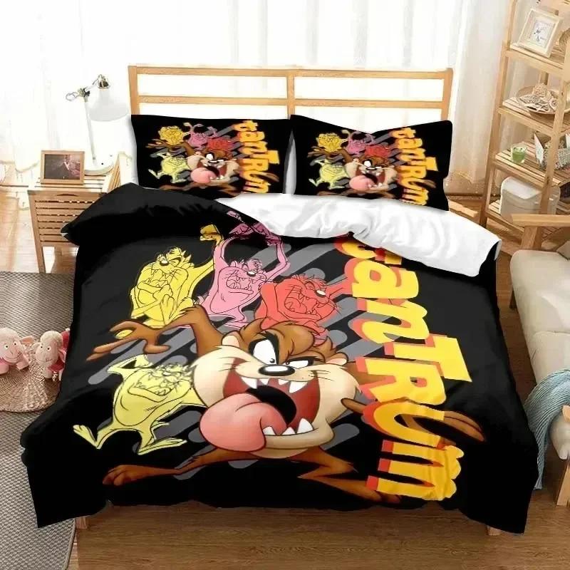 3D Cartoon T-Tasmanian Devil Bedding Set Print Bed Set With Pillowcase Bed Duvet Cover Soft Single Double Queen Super King Size