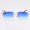 Rectangular Sun Glasses  90s Classic Fashion Summer Street Shot Decoration Luxury Metal square Frameless Sunglasses