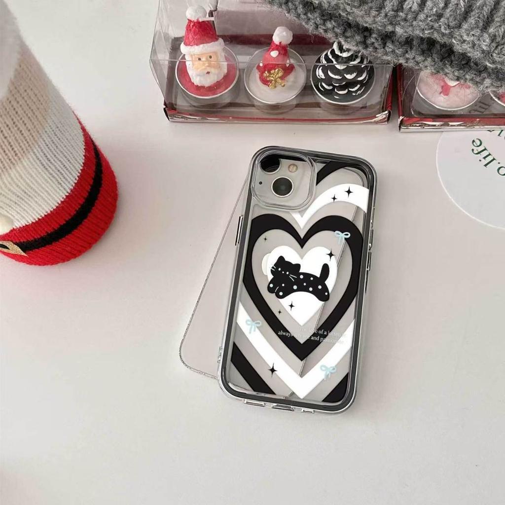 Love kitten three-in-one suitable for Apple 16 mobile phone 15iphone13PROMAX Huawei Xiaomi 14 mobile phone case