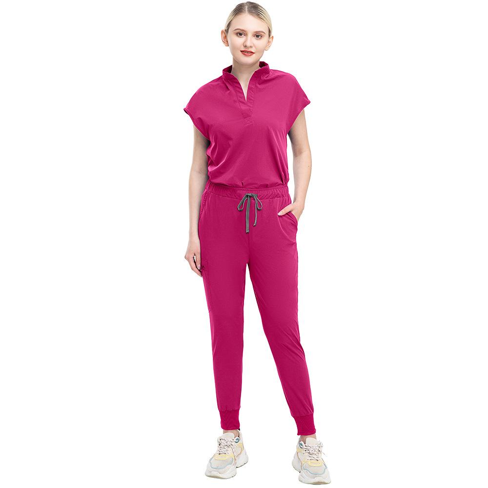 Letni strój z krótkim rękawem do prania ręcznego, elastyczny, szybkoschnący, szlafrok chirurgiczny, damski, do salonu piękności, ubranie robocze lekarza, top pielęgniarki