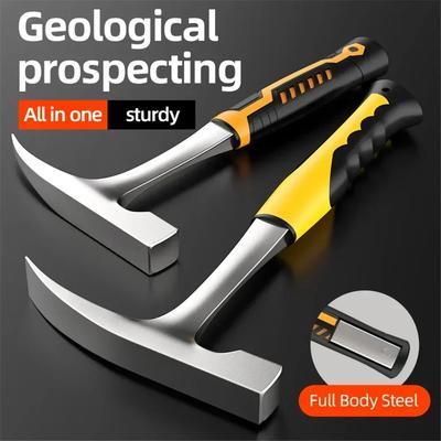 Professioneller Klauenhammer Kohlenstoffstahl Geologischer Hammer Integriert Geschmiedet Multifunktionales Hardwarewerkzeug für Zimmerleute