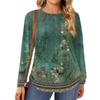Womens Plus Size Tops Long Sleeve Shirts Round Neck Flowy Tunic Casual Loose Blouse L-5X