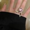 Lovely Rabbit Ear Adjustable Rings Bunny Zircon Jewelry Opening Rings