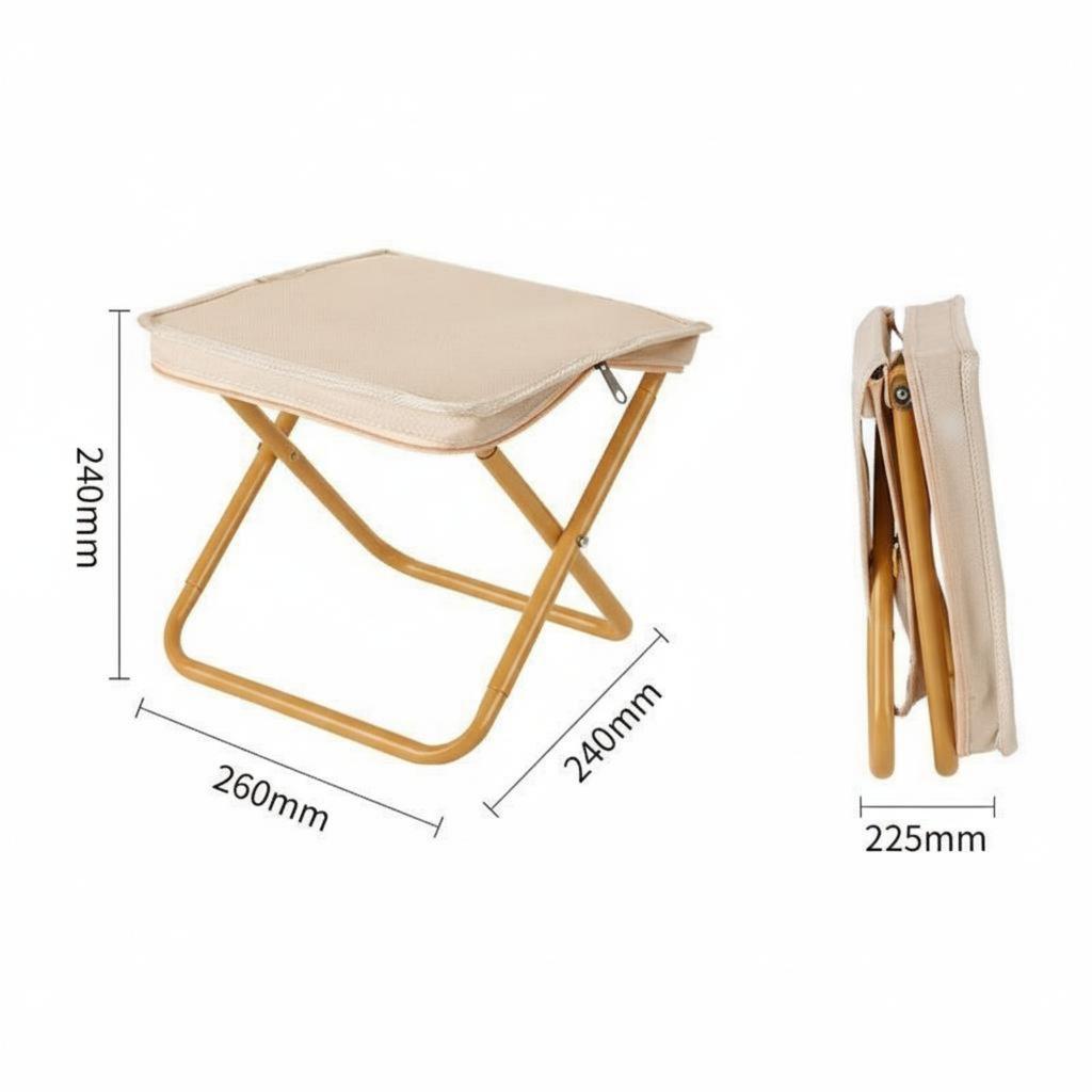 Portable Folding Stool Space-Saving Foldable Design Folding Camp Stool Mini Fishing Chair Sturdy Oxford Material For Campers