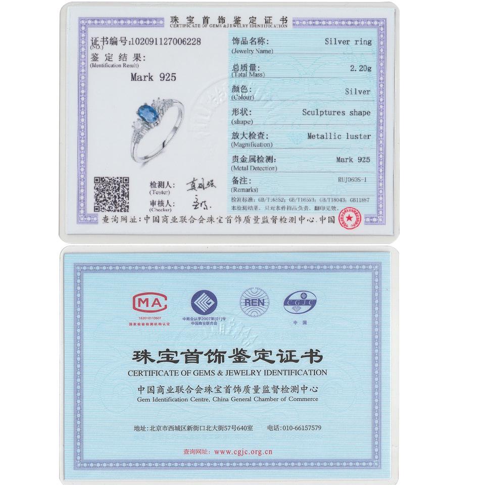 Blaue ovale Saphirringe für Frauen, runde weiße Zirkonia, 925er Sterlingsilber, Mädchenringe