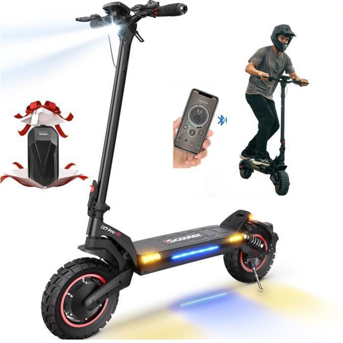 ISCOOTER iX7pro Electric Scooter 1000W*2 48V17