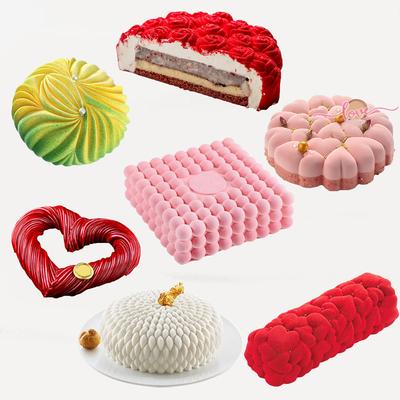 Food Grade Silicone Cake Molds Single Cell Mousse Moulds Dessert Decorating Pan Non Stick Pastry Baking Tools Kitchen Bakeware