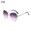Retro Eyewear Shades UV400 Rimless Sunglasses Diamond Square Sunglasses Sun Glasses Oversized