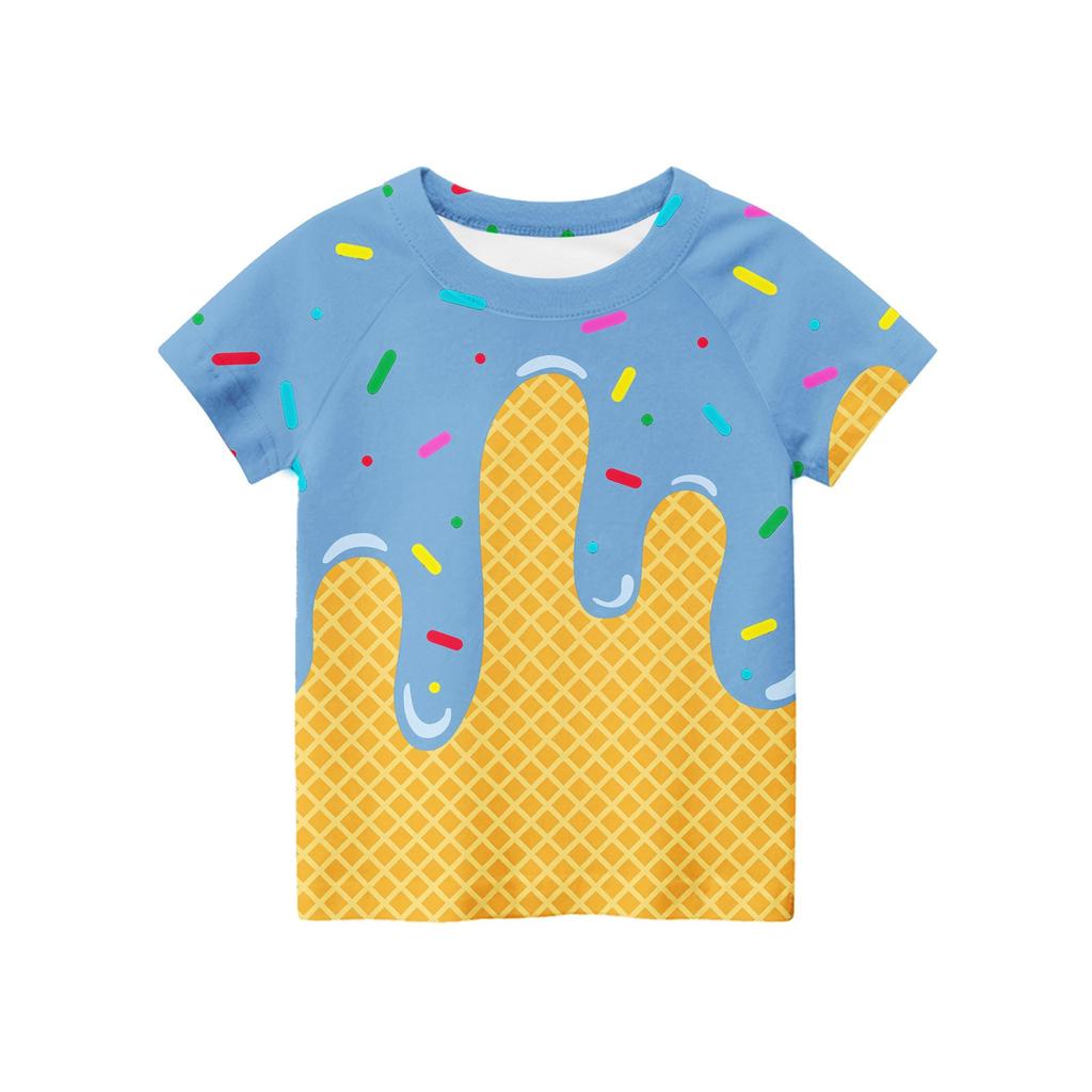 Kleinkind Mädchen Jungen T-Shirts Kinder Top Jungen und Mädchen bedrucktes Kurzarm-T-Shirt 2-12 Jahre