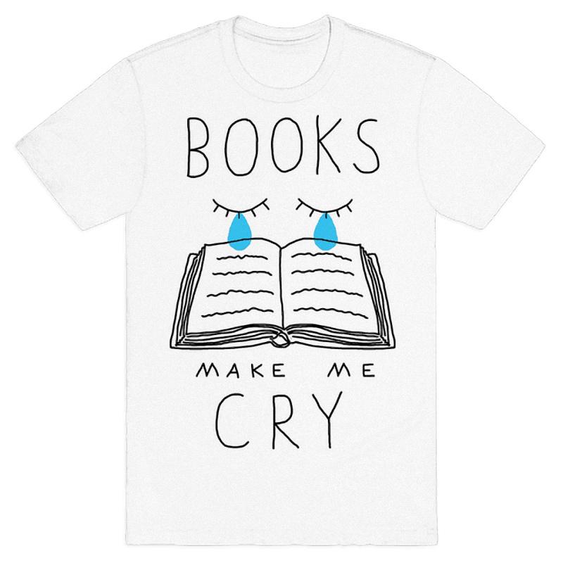 Buy Men's Summer Fashion Books Make Me Cry White TShirt at affordable