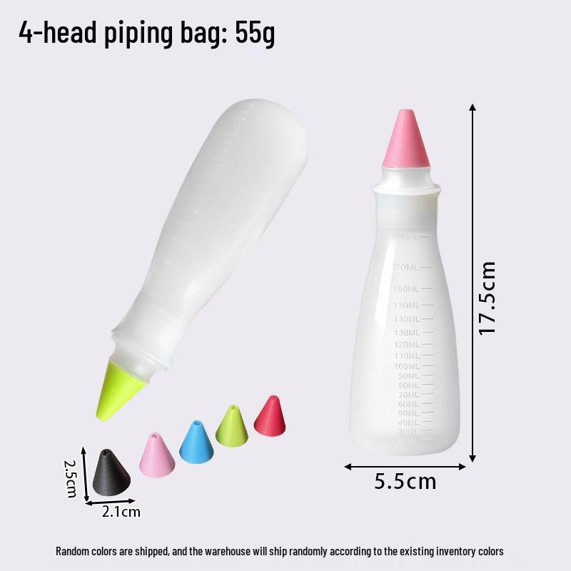 4-Head Silicone Icing Nozzle Set for Cakes and Cookies